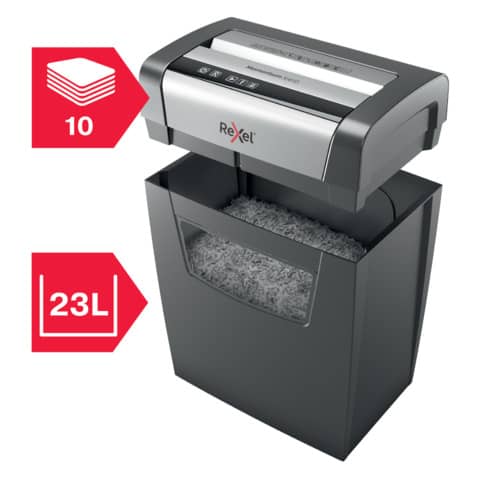 Distruggidocumenti uso moderato Rexel Momentum X410 - P-4 - 23 L - taglio a frammenti 4x28mm - 2104571EU